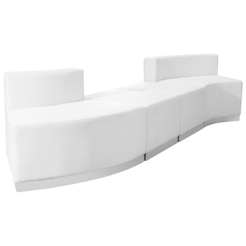 4 PC LeatherSoft Modular Reception Configuration w/Taut Back &Seat - 100"W x 25.25" - 41.5"D x 27"H