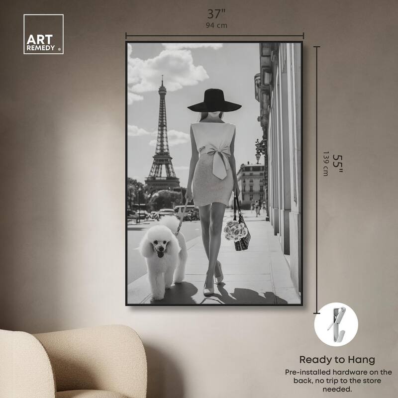Poodle Paris Canvas by Art Remedy