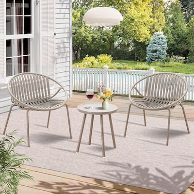 3-Piece Patio Furniture Set With Bistro Table & 2 Resin Chairs, Outdoor Conversation Set For Garden