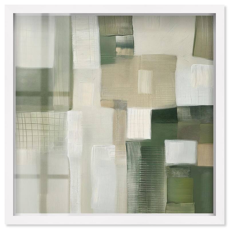 Pale Jade Green II Shadowbox by Art Remedy - White - 40" x 40"