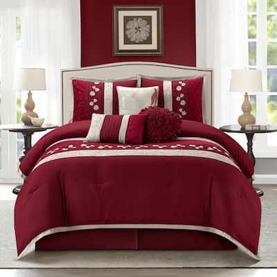 Nanshing Stella Wine 7-piece Bedding Comforter Set