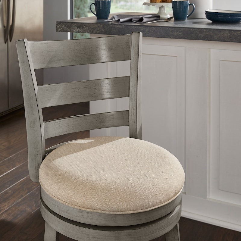 Verona Linen Ladder Back Swivel Bar Stool by iNSPIRE Q Classic