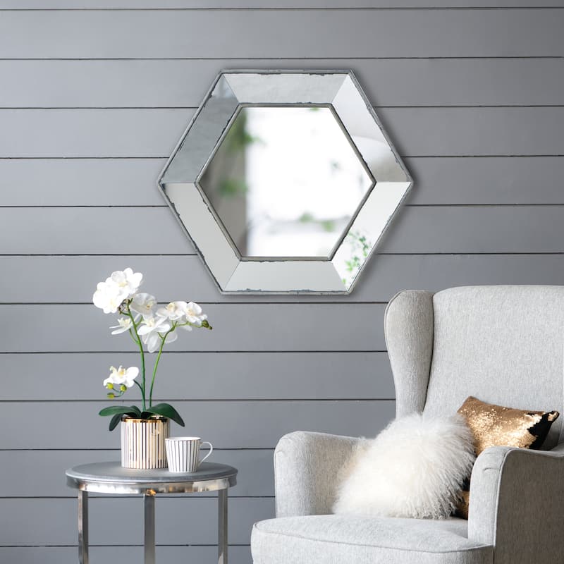 Hexagon Wall Mirror with Contemporary Glass Design