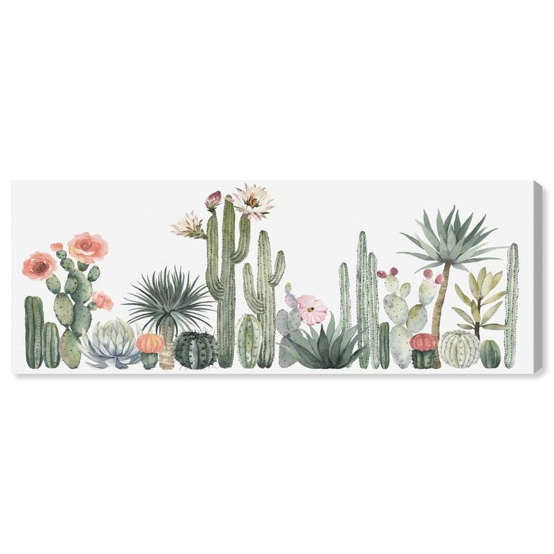 Cactus Desert Shade Panoramic Canvas by Art Remedy, Gallery Wrapped - 54" x 20"