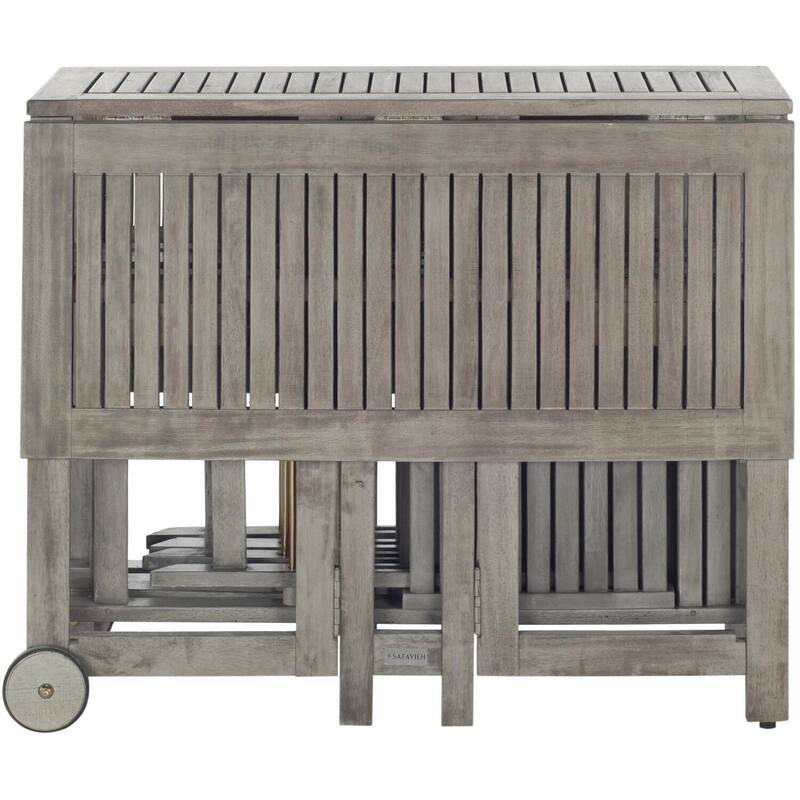 Outdoor Dining Set 4 Person - Acacia Wood Table & Chairs - Patio Furniture Set - Portable & Modern Design