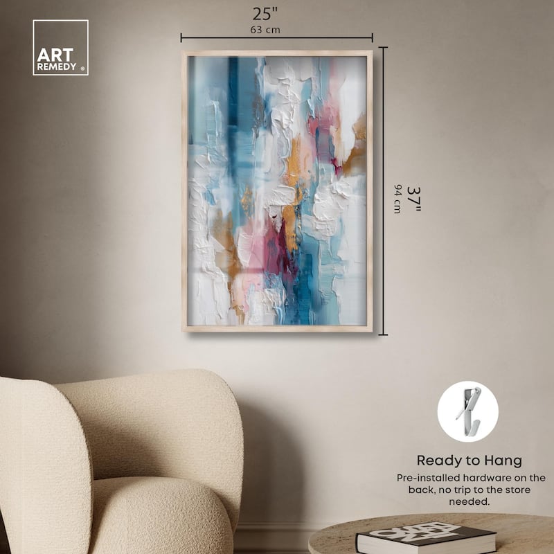 Petal Pink and Ocean Blue I Shadowbox by Art Remedy