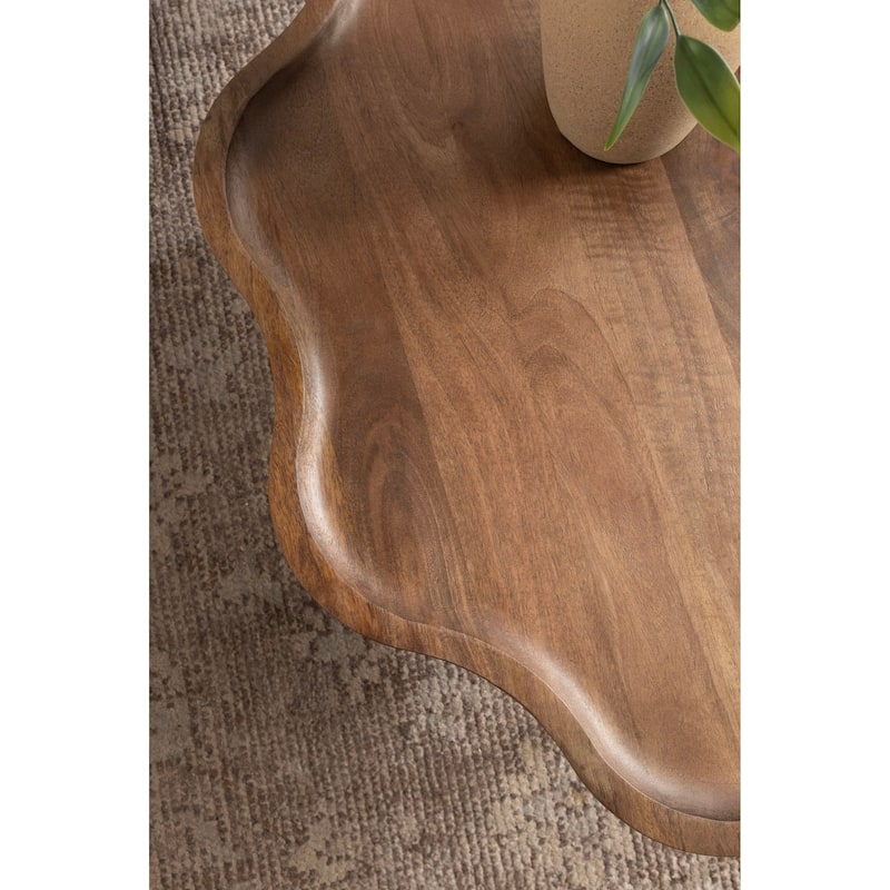 Kate and Laurel Alezar Scallop Wood Coffee Table - 30x30x18