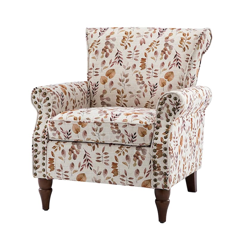 Nyctelius Nailhead Trim Traditional Accent Armchair with Rolled Arms by HULALA HOME