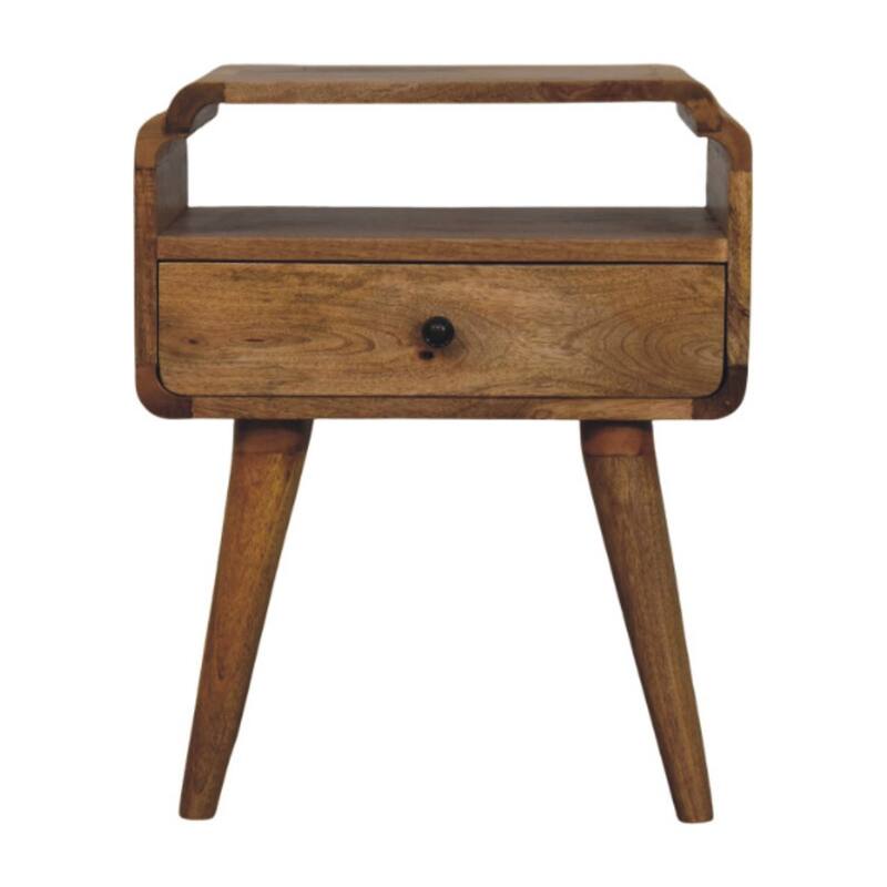 HomeRoots 22" Light Brown Solid Wood One Drawer Nightstand