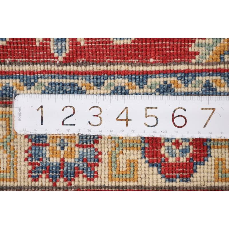 Red Traditional Kazak Foyer Rug Hand-Knotted Wool Carpet - 2'9" x 4'1"