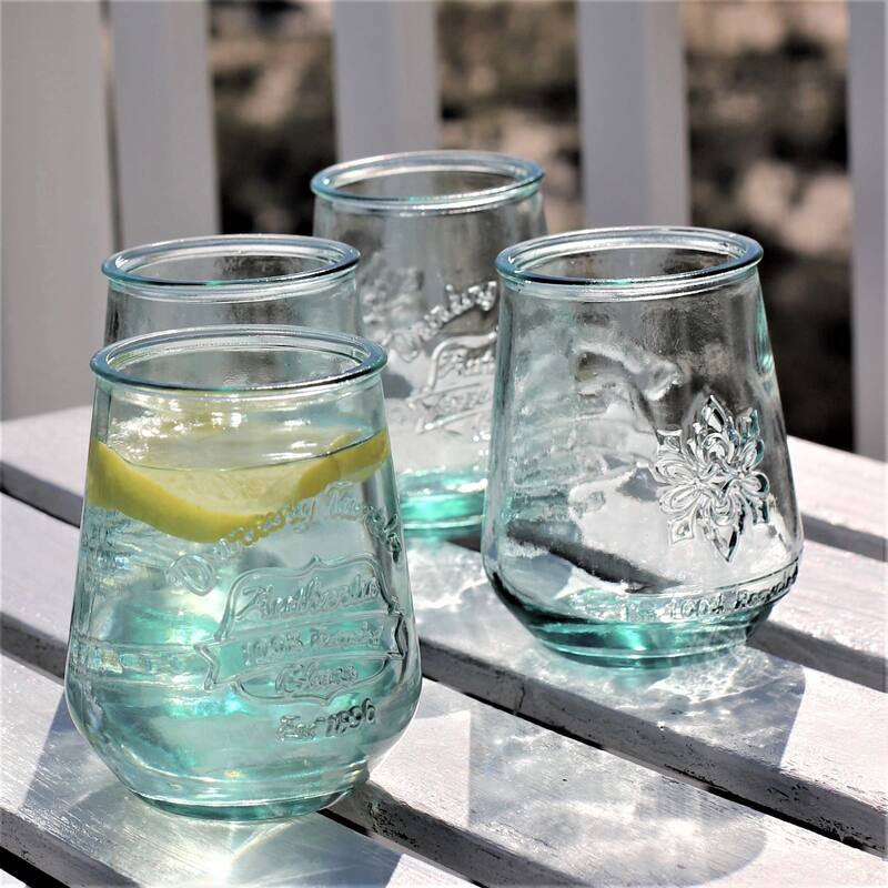 Euro Ceramica Essential Bara 4 Piece Recycled Glass Tumbler Set - Made in Spain