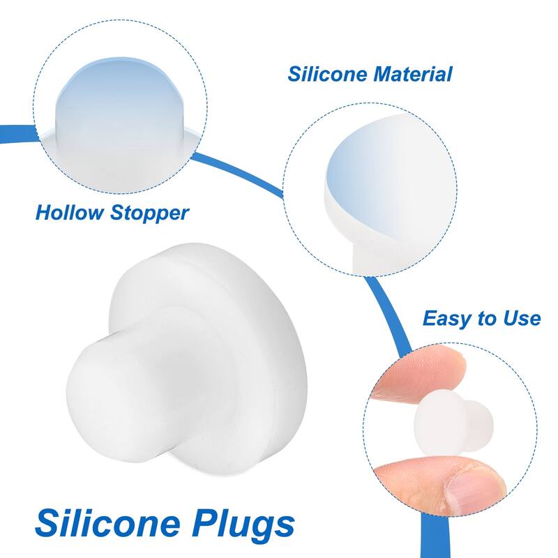 20PCS Silicone Plugs, Salt Shakers Solid Sealing Stopper, White