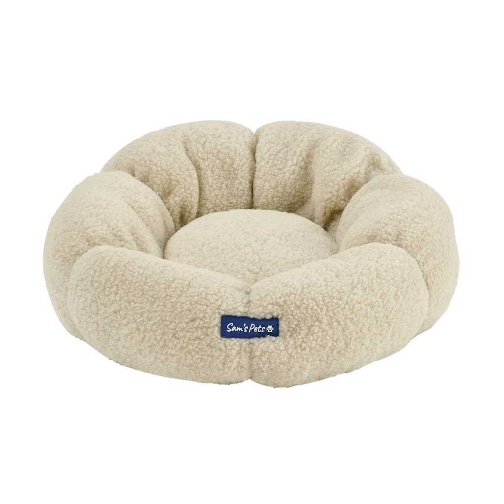 Chloe 19.68'' Cuddler Dog Bed in Beige - 19.68
