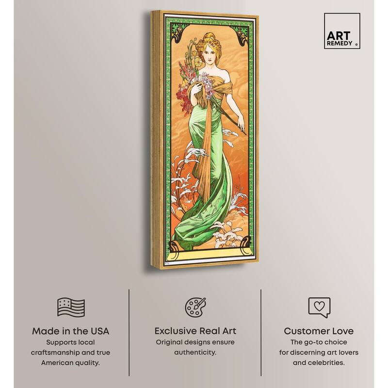 Alfonse Mucha - Spring Panoramic Canvas by Art Remedy