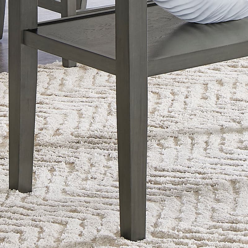 Selena 60" Rectangular Gray Faux Marble Counter Height Table with Storage Shelf & Gray Wood Legs