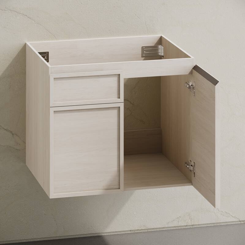 St. Tropez 24" Wall-Mounted Bathroom Vanity Cabinet Without Top In White Oak - 24