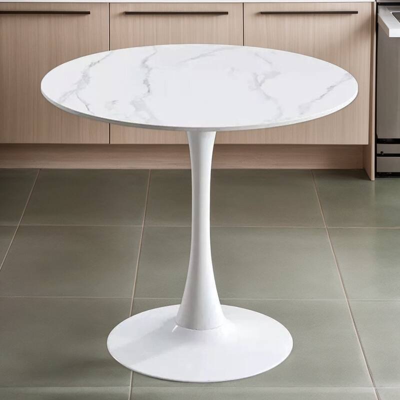 24 Inch Modern Round Dining Table, MDF Top and Steel Base Tulip Round Kitchen Table, Coffee Table, Oval Dining Table