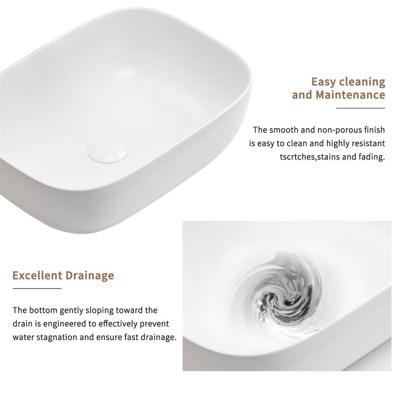 White Porcelain Small Vessel Sink