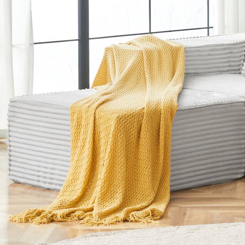 L-Shaped Modular Sectional Sofa with Ottoman, Striped Corduroy Deep Seat Cloud Couch, Large 4-Seat Corner Sofa