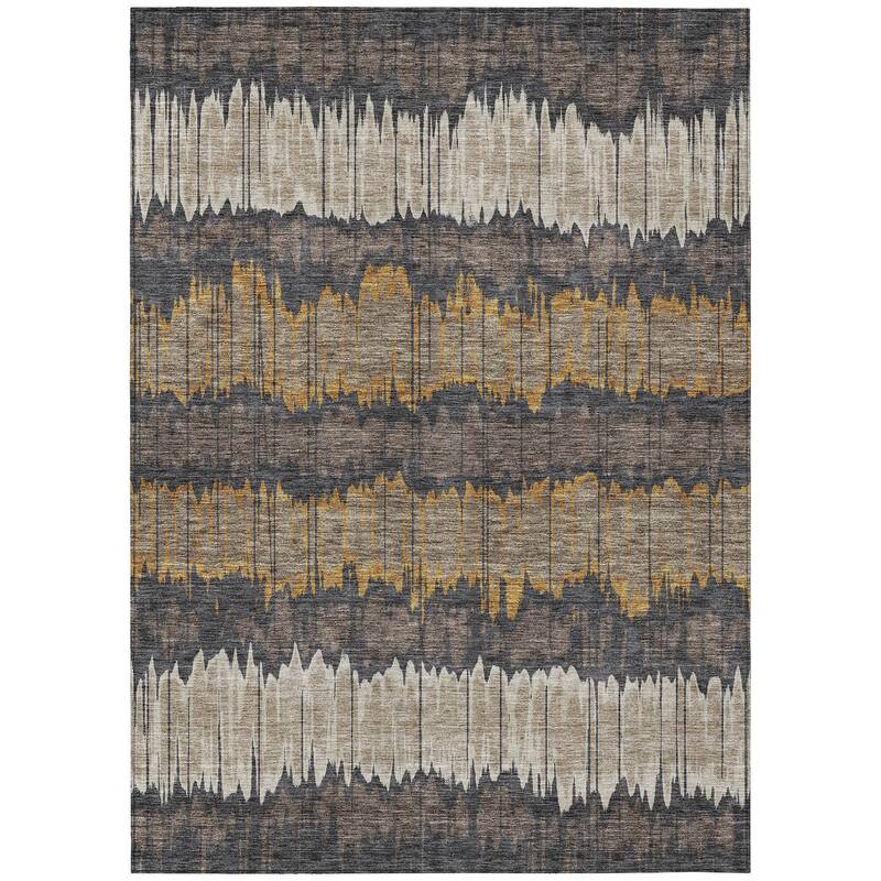 Machine Washable Indoor/ Outdoor Chantille Abstract Ombre Rug