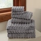 preview thumbnail 3 of 14, Royal Velvet Textured 6 Piece Towel Set Grey