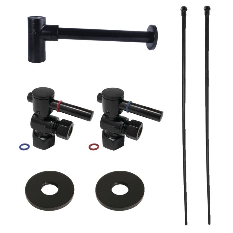 Kingston Brass Trimscape Modern Plumbing Sink Trim Kit with Bottle Trap - Matte Black