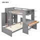 preview thumbnail 15 of 16, Contemporary Design Twin Size Loft Bed with A Stand-Alone Bed,Wardrobe with Desk and Double-Deck Shelf for Extra Space