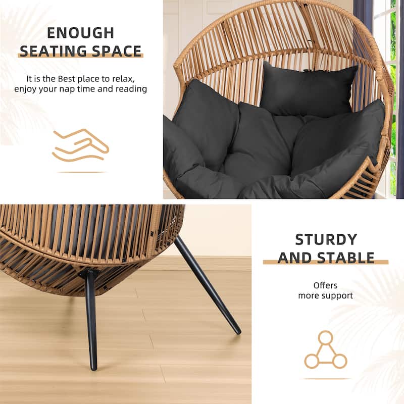 Futzca Wicker Egg Chair with Cushion