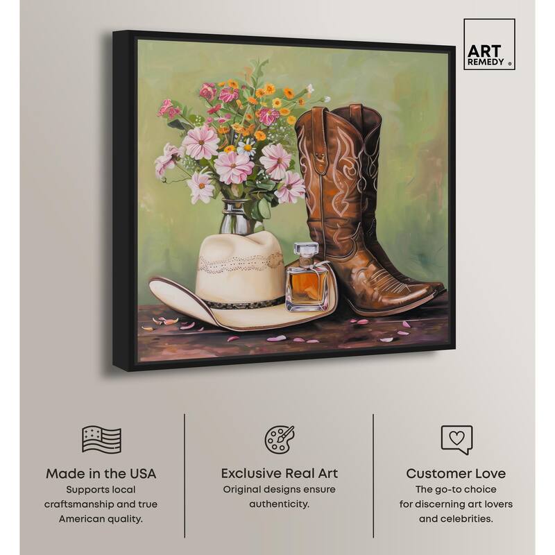Spring Green Cowboy Necessities Canvas by Art Remedy