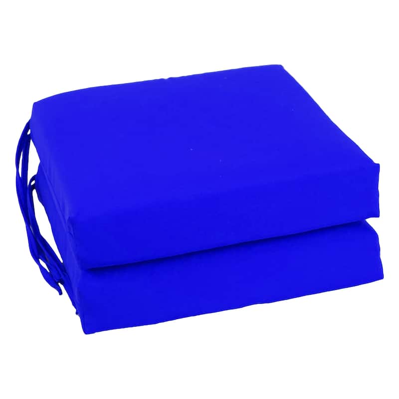 16-inch Square Indoor Twill Chair Cushions (Set of 2 or 4) - 16 x 16 - Set of 2 - Royal Blue