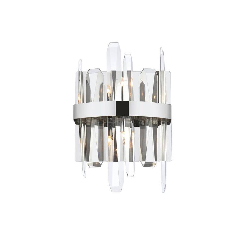Elegant Lighting 2200W8 Serena 2 Light 12" Tall Bathroom Sconce with - Chrome
