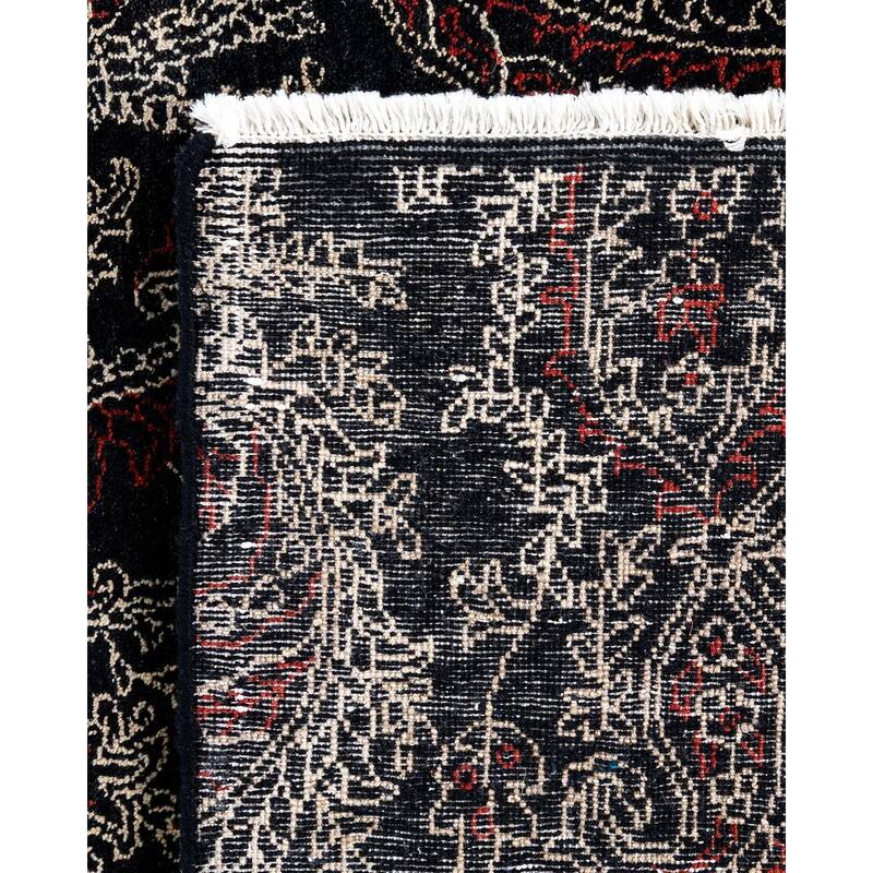 Ikat One-of-a-Kind Hand-Knotted Area Rug, Black - 8' 2" x 10' 3"