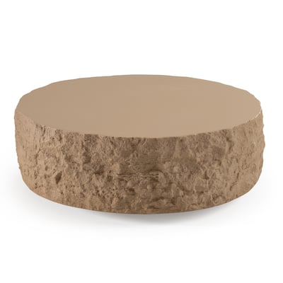 Modrest Quarry Modern Beige Round Coffee Table