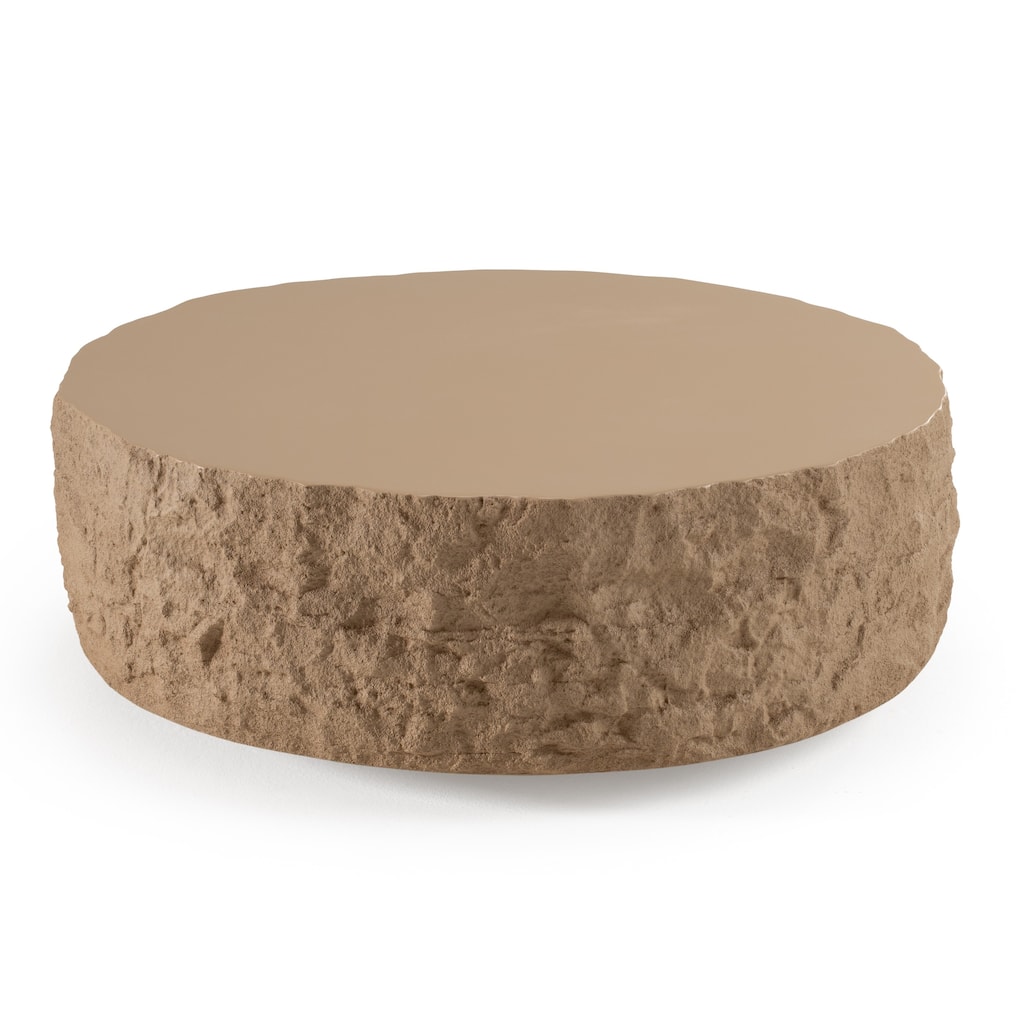 Modrest Quarry Modern Beige Round Coffee Table
