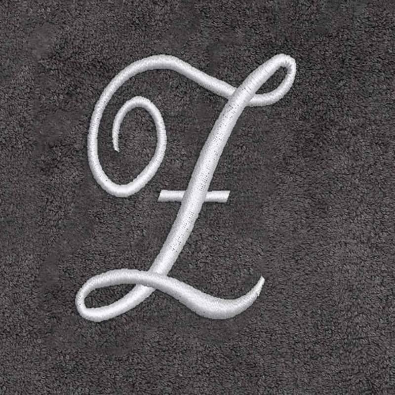 Avanti Linens Granite/Silver Script Monogram Hand Towel Letter Z - Hand Towel