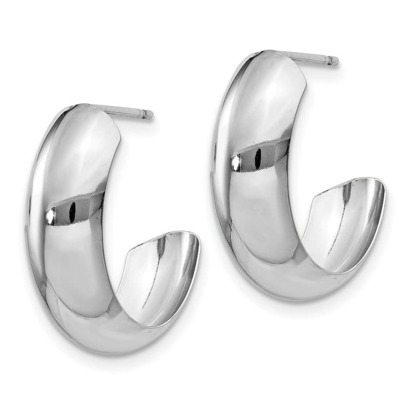 Curata 14k Yellow or White Gold Polished Wide 17x6mm Open Hoop Earrings