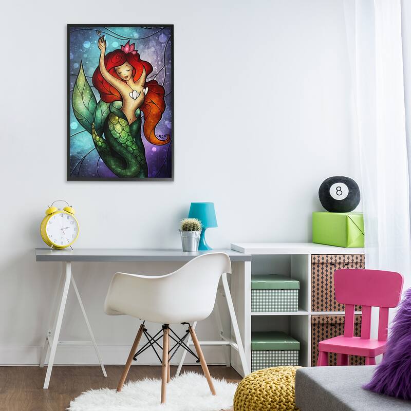 Stupell Undersea Dreaming Mermaid Framed Giclee Art Design By Mandie Manzano