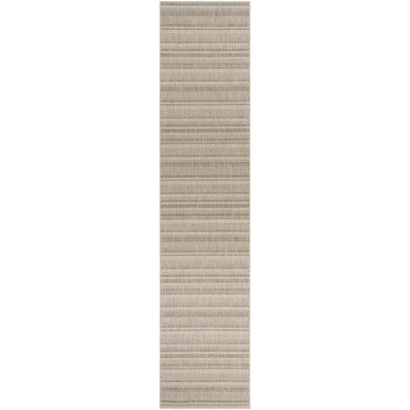 Livabliss Eagean Bohemian Stripe Outdoor Area Rug - Tan - 2'7" x 12' Runner