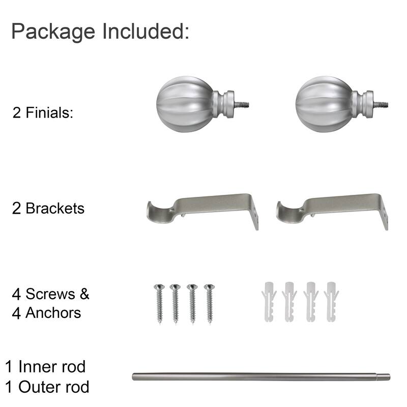 UTOPIA ALLEY Wall Mounted 3/4 Inch Curtain Rod - Curtain Rods For Window, Adjustable Drapery Rod