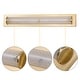 preview thumbnail 2 of 5, C Cattleya 28" Brushed Gold Integrated LED Bathroom Vanity Light Bar with Clear Sandy Glass