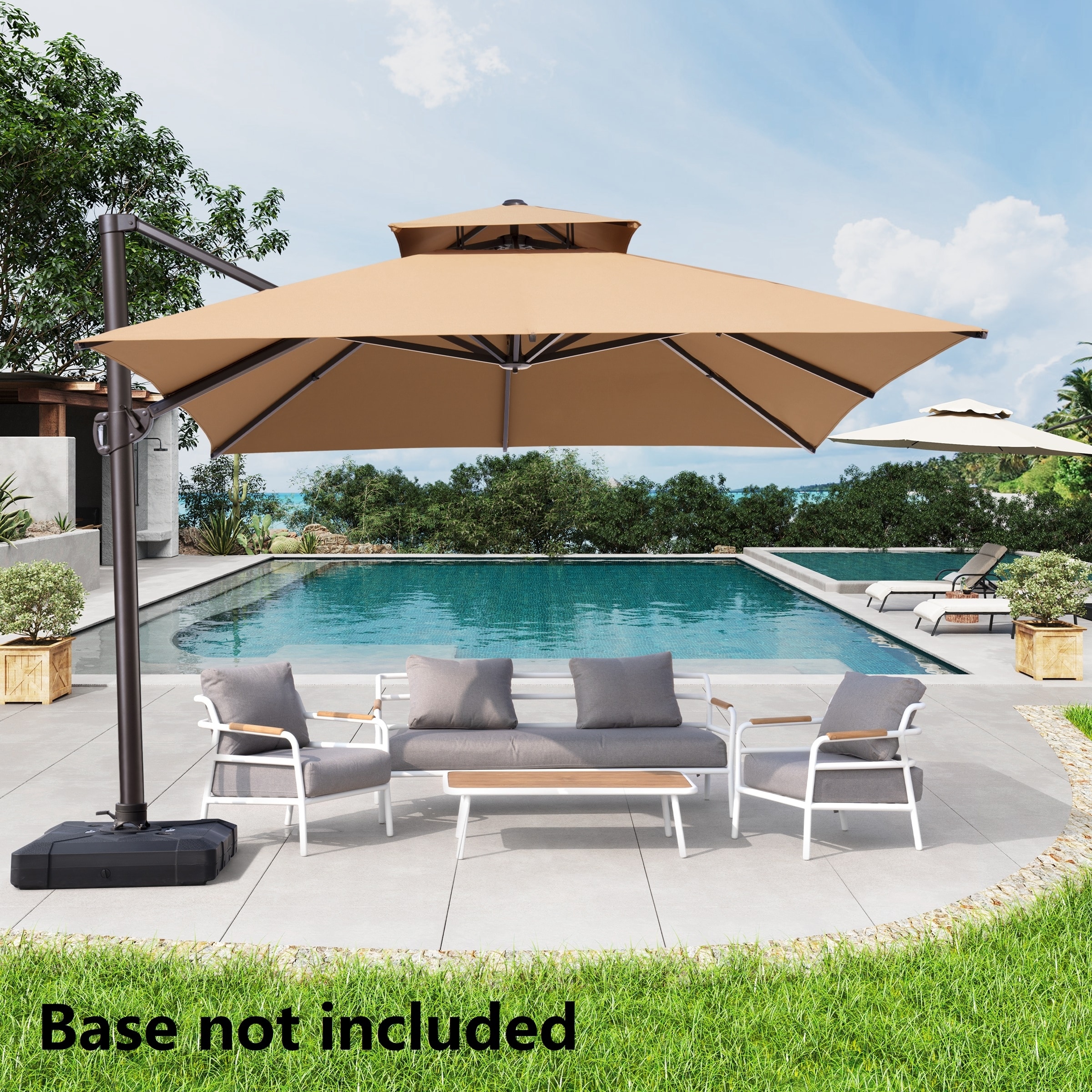 10 foot cantilever patio umbrella Ombrellon X 13 FT Outdoor with Led Lights Domi 10'x10' Cantilever Patio coated finish resists rust Active Model Color:A28-CHOICEDDC_XZ-15