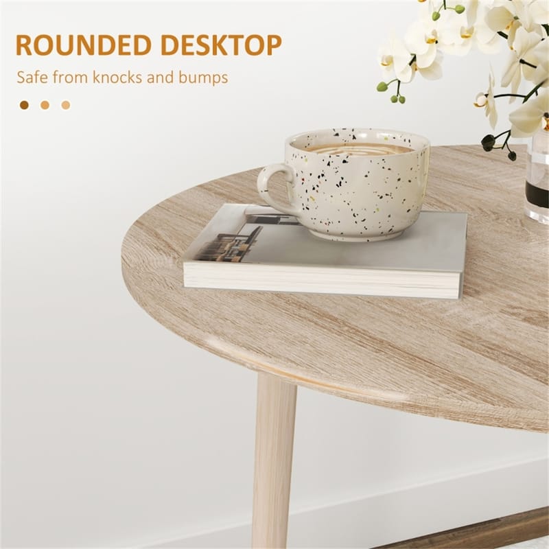 Adjustable Folding Dining Table for Four with Drop Leaf Design Pine Wood and Particleboard - 35" Dia. x 28.9" H