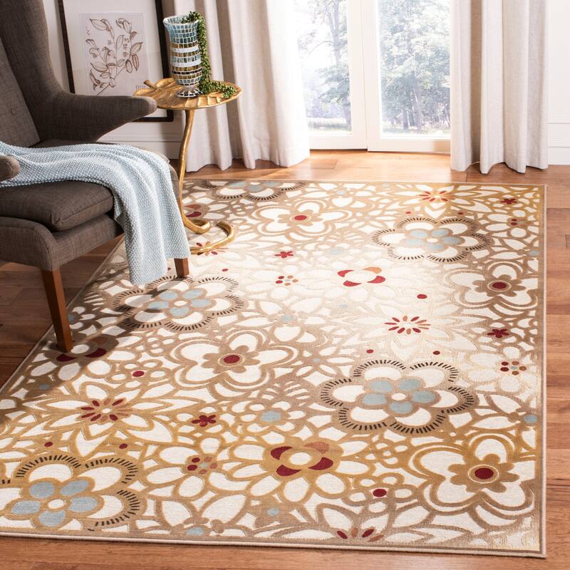 SAFAVIEH Paradise Brunehilde Modern Viscose Rug - 4' x 5'7" - Taupe/Beige - Rectangle