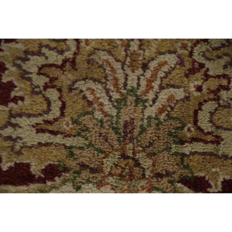 Hand Knotted Oriental 100% Wool Carpet Traditional Floral Beige & Ivories Agra Area Rug - 12' 1'' X 11' 10''