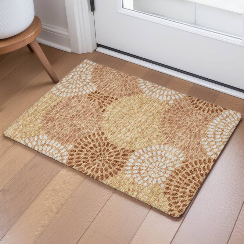Machine Washable Indoor/ Outdoor Casual Ric Chantille Rug