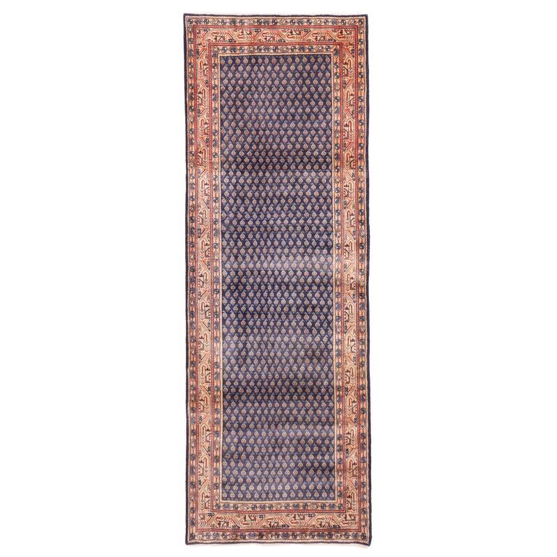 ECARPETGALLERY Hand-knotted Andelz Dark Navy Wool Rug - 3'8 x 10'8