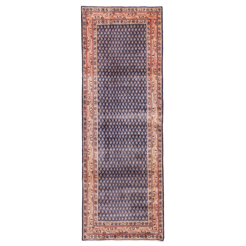 ECARPETGALLERY Hand-knotted Andelz Dark Navy Wool Rug - 3'8 x 10'8