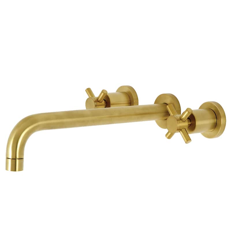 Concord 3-Hole Wall Mount Roman Tub Faucet in Brushed Brass - Brushed Brass