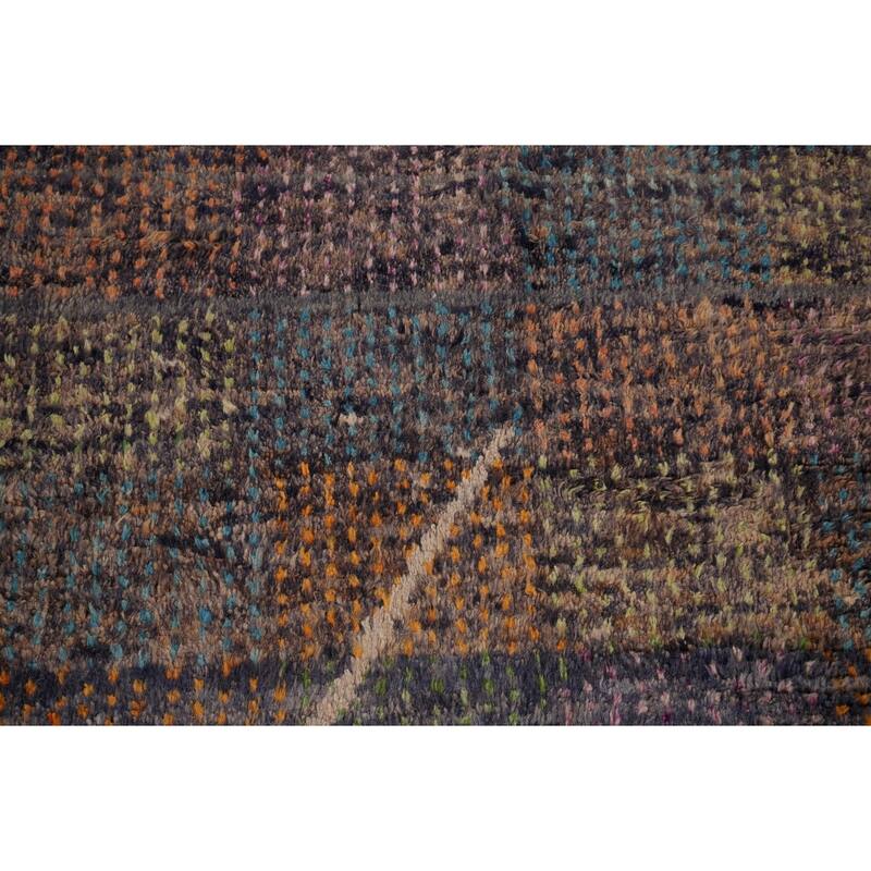 Plush Moroccan Oriental Rug Hand-Knotted Wool Carpet - 7'11" x 10'10"
