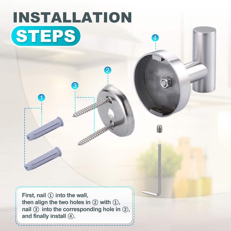 WOWOW Stainless Steel J-Hook Robe/Towel Hook 2 PCS